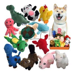 Small Stuffed Puppy Chew Toys 12 Dog Toys Bulk with Squeakers