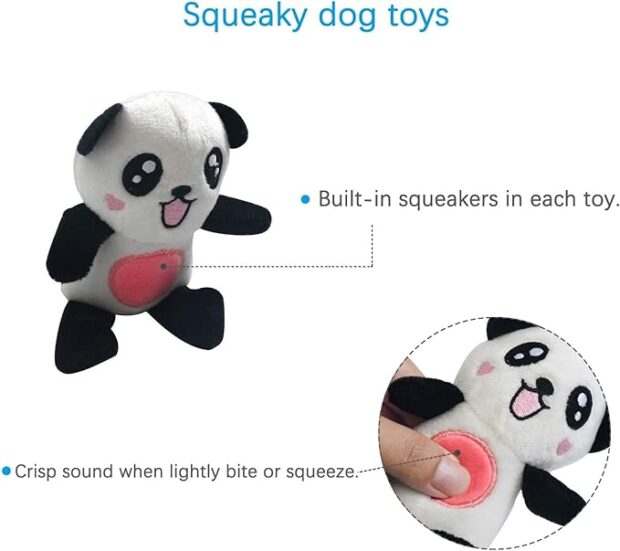 Small Stuffed Puppy Chew Toys 12 Dog Toys Bulk with Squeakers - Image 4